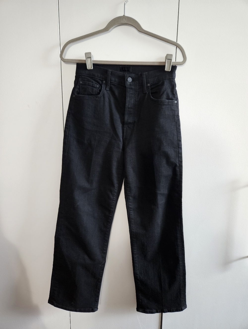 Womens Size 28 Mother Black Straight-Leg Jeans